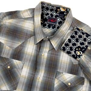 Roper Western Shirt Mens 2XL Pearl Snap Flip Cuff Long Sleeve Cowboy Rodeo NICE